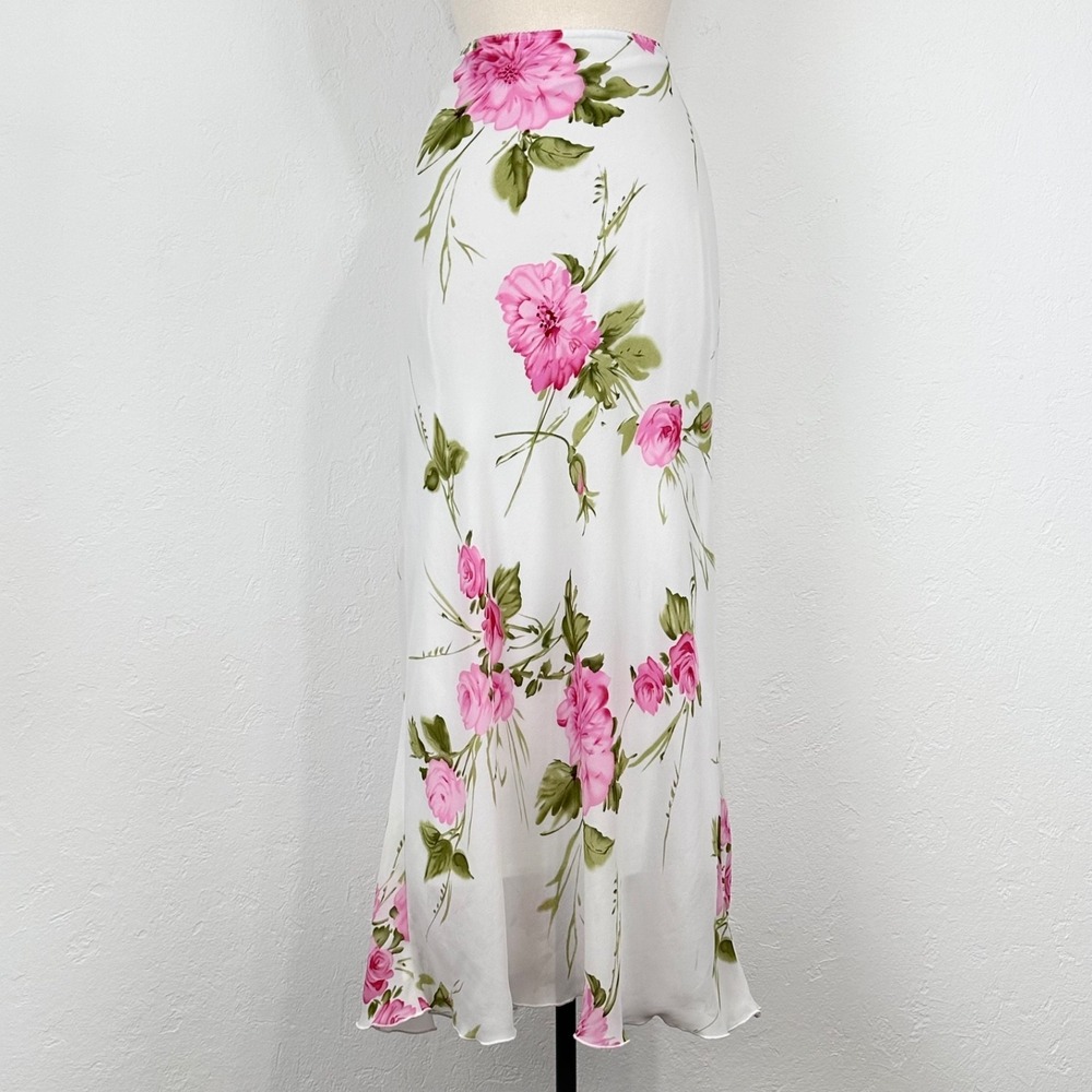 Vintage Womens Y2K Fairy Romantic 90s Maxi Skirt Large Romantic Whimsical Floral
